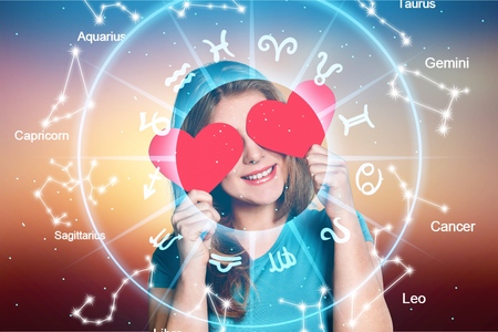 Astrology, twelve zodiac signsの写真素材