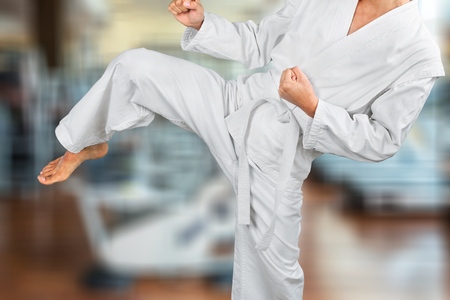 Karate master on fight trainingの写真素材