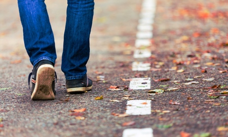 Walk in urban cityの写真素材