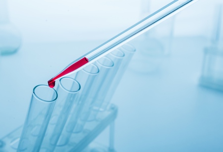 Pipette adding fluid test tubeの写真素材