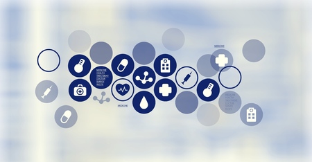 Medicine doctor hand working with modern computer interface as medical conceptの写真素材