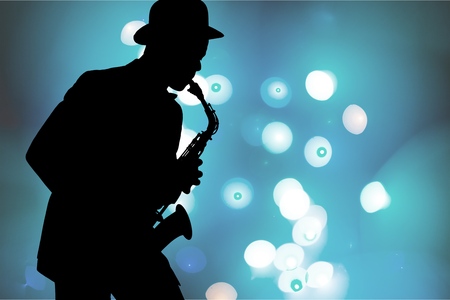 Black american jazz saxophone playerの写真素材