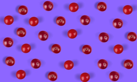 Colorful pattern of grapes on purple background