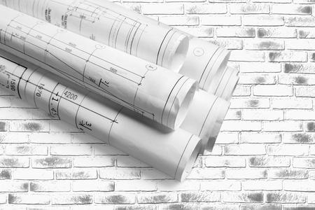 Architectural Drawings projects blueprintsの写真素材