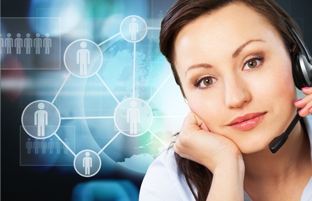 Young female call center worker