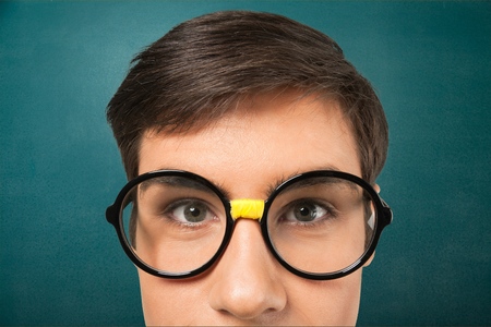Man nerd in glasses