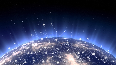 Asian telecommunication network connected over Asia, , Japan, Korea, Hong Kong, concept about...