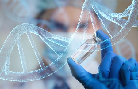 Scientist man working at the laboratoryの写真素材