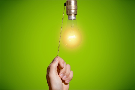 Switch light switch light bulb light lighting equipment human hand pullingの写真素材