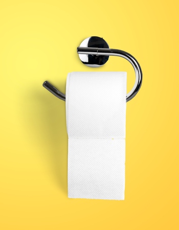 Empty Roll of Toilet Paper Hanging onの写真素材