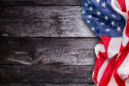 Closeup of  American flag on background