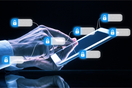 Blockchain technology conceptの写真素材