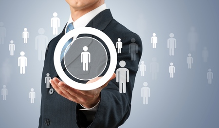 Business man with team building conceptの写真素材