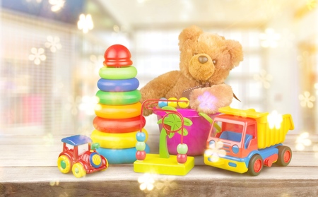 Toys collection isolated on  backgroundの写真素材