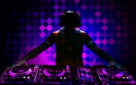 Young headphones dj nightlife entertainment concepts equipment