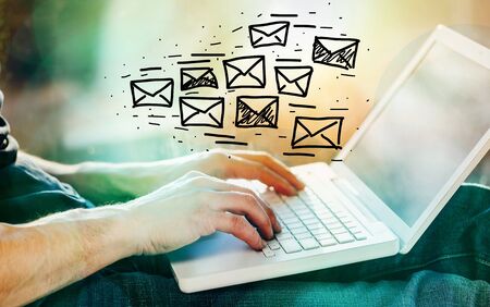 Mail Communication Connection message to mailing contacts phone Global Letters Concept