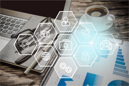 Showing business and financial report. Accountingの写真素材