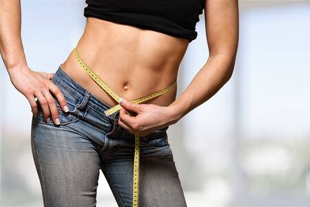 Weight Loss Woman, isolated on  backgroundの写真素材