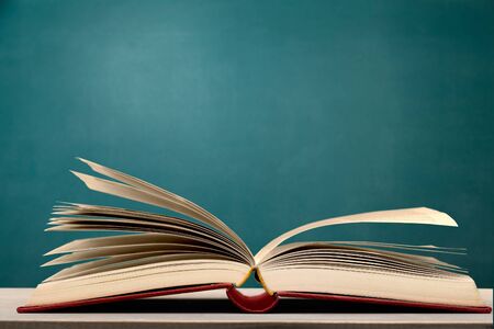 Close up on open book pagesの写真素材