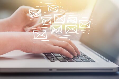 Email marketing and newsletter conceptの写真素材