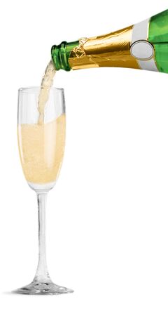 Pouring Champagne in a Fluteの写真素材