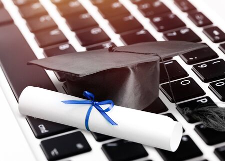 Learning online graduate education conceptの写真素材