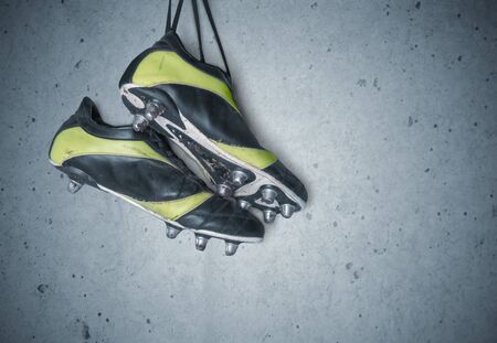 Football boots. Soccer boots. Isolated on backgroundの写真素材