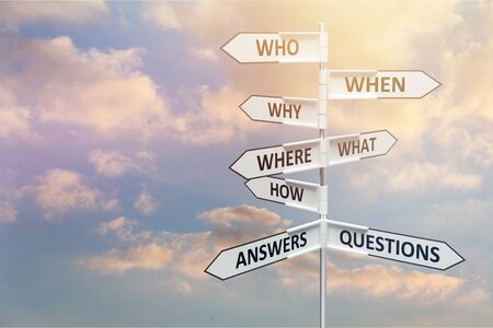 Blue sky arrow banner black blank board choiceの写真素材