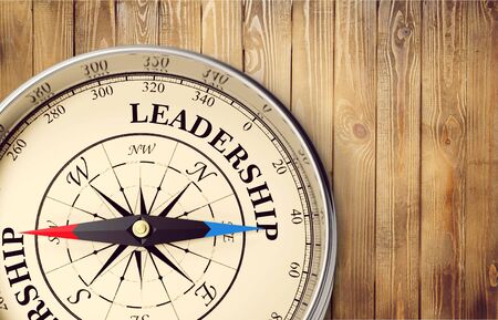 Compass pointing to Leadership directionの写真素材