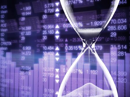 hourglass on business financial background illustrationの写真素材