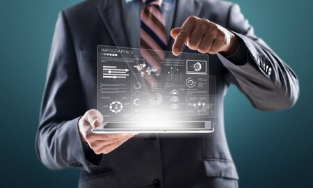 Data analytics report and key performance indicators on information dashboard for Business strategy...