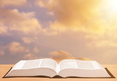Holy Bible  book on  backgroundの写真素材