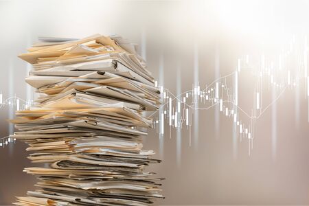 File folders with documents on  background
