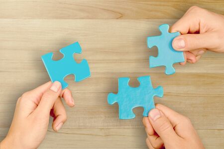 Teamwork meeting Business Jigsaw Puzzle solution together concept