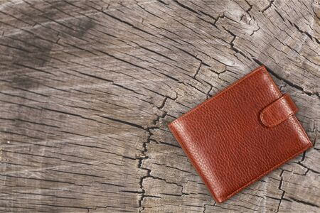 Leather wallet isolated on  background