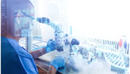 Scientist hand holding a Test tubes