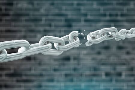 Breaking metal chainの写真素材