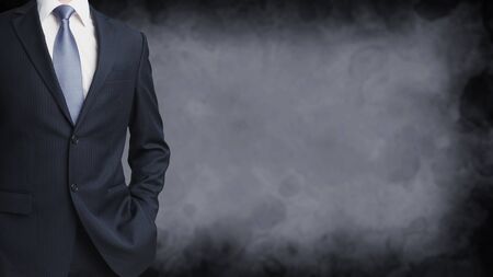 Midsection view of businessman in suitの写真素材
