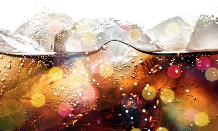 Cola With Ice Cubes In Glass