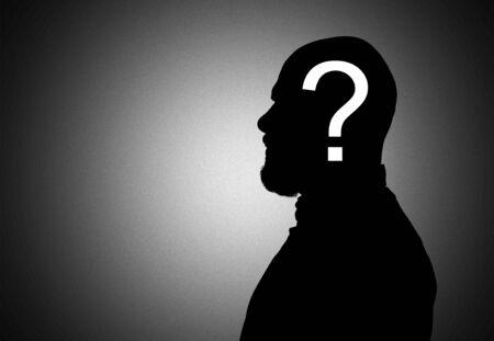 Silhouette male on gradient backgroundの写真素材