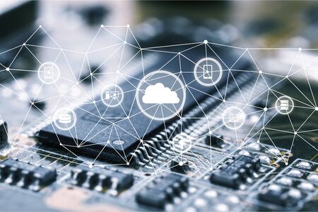 Cloud technology digital platform security application hubの写真素材