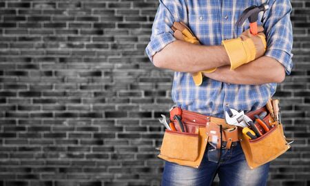 Worker with a tool belt.の写真素材