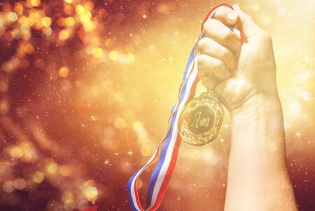 Medal success victory achievement athlete award bestの写真素材
