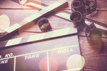 Film Clapper board on desk