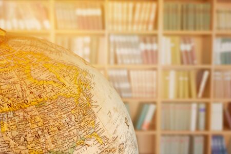 Vintage globe isolated on backgroundの写真素材