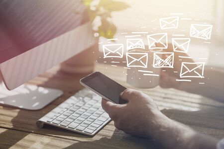 Email marketing and newsletter conceptの写真素材
