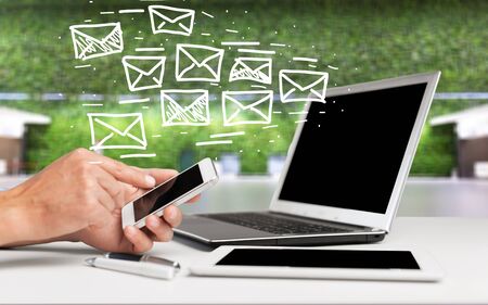 Email marketing and newsletter conceptの写真素材