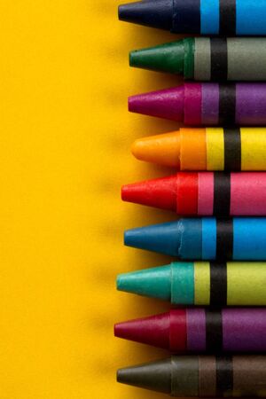 Multiple colored crayon tipsの写真素材