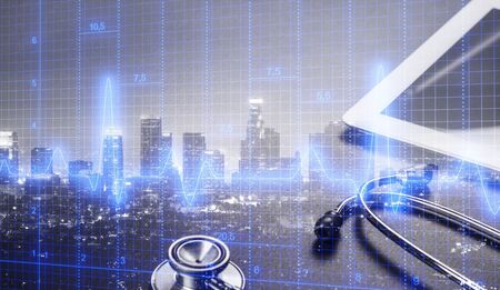 Medical examination and healthcare business graphの写真素材