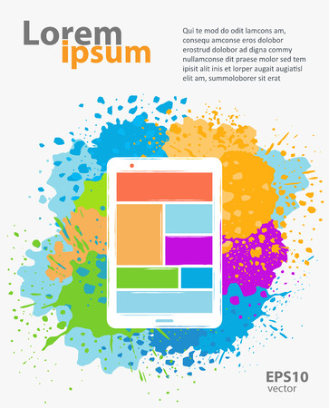 Web design, website and app application development color concept abstract creative illustration.のイラスト素材